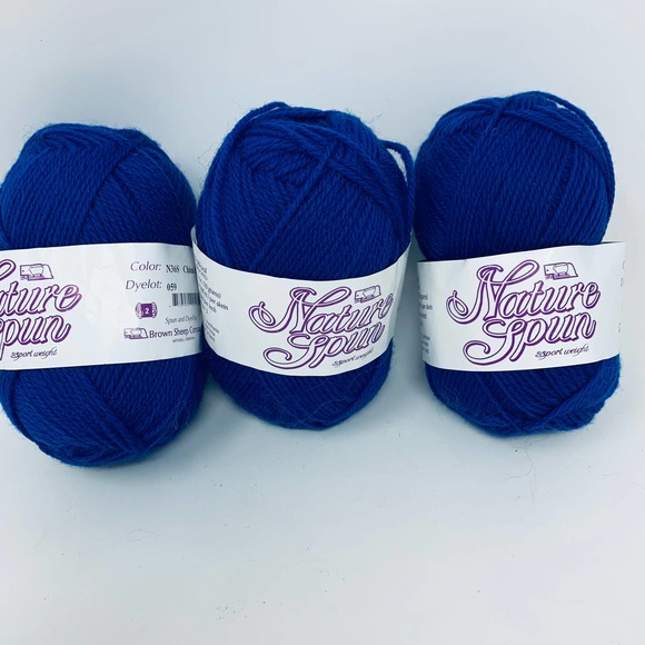 3 Skeins New Brown Sheep Nature Spun 100% Wool Mothproofed Yarn China Blue - Picture 5 of 5